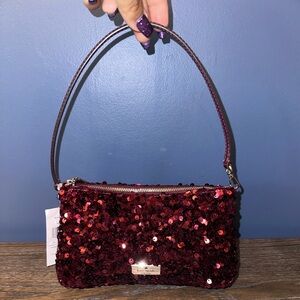 Kate Spade Burgundy Sequin Clutch